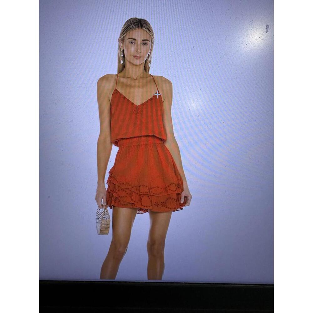 Karina Grimaldi x Revolve Lucia Cherry Red Embellished Mini Dress‎ NWOT Small